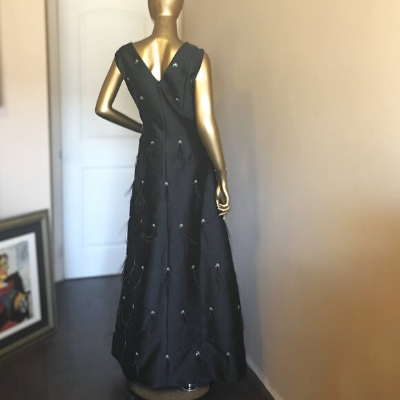 𝐒𝐭. 𝐉𝐨𝐡𝐧 Silk Blend Hand Beaded Mikado Gown - Picture 10 of 16